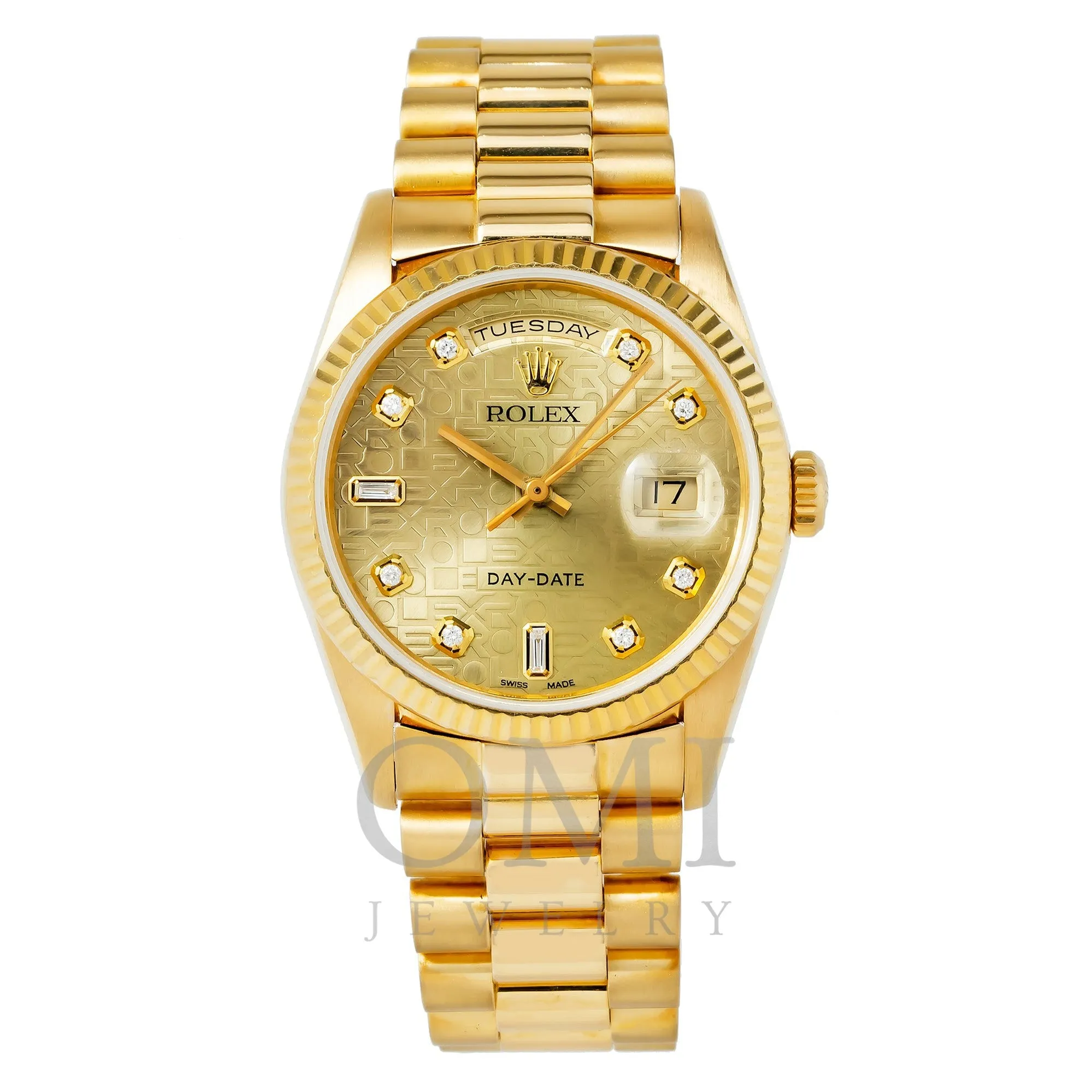 Rolex Day-Date 18238 36MM Anniversary Diamond Dial With Yellow Gold Presidential Bracelet