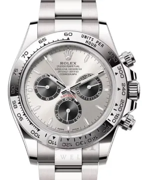 ROLEX DAYTONA WHITE GOLD BRIGHT BLACK DIAL 126509 WITH PRESIDENT WHITE GOLD OYSTER BRACELET