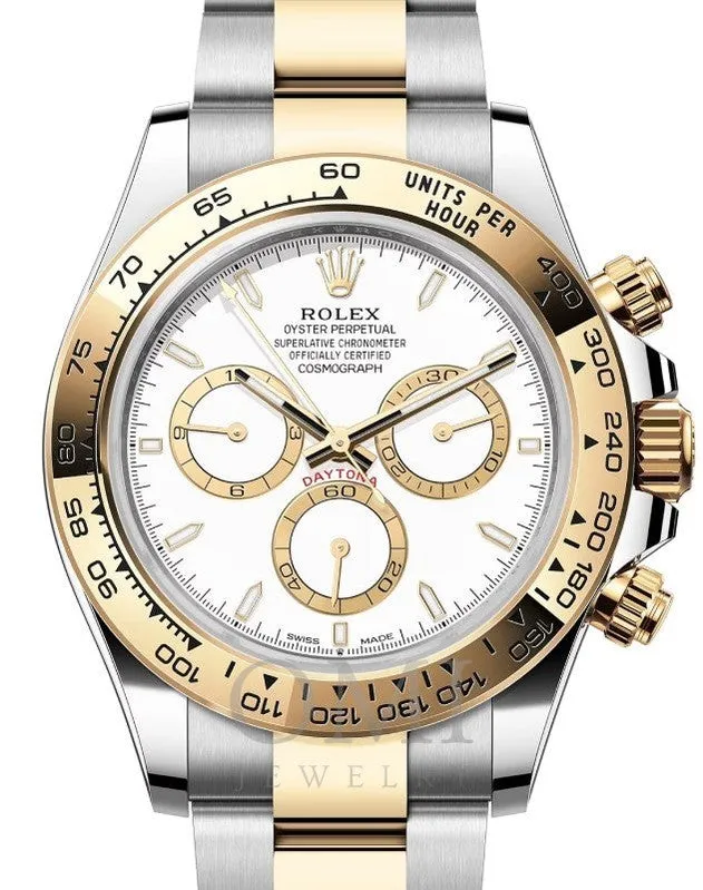 ROLEX DAYTONA YELLOW GOLD WHITE DIAL 126503 WITH TWO TONE OYSTER BRACELET