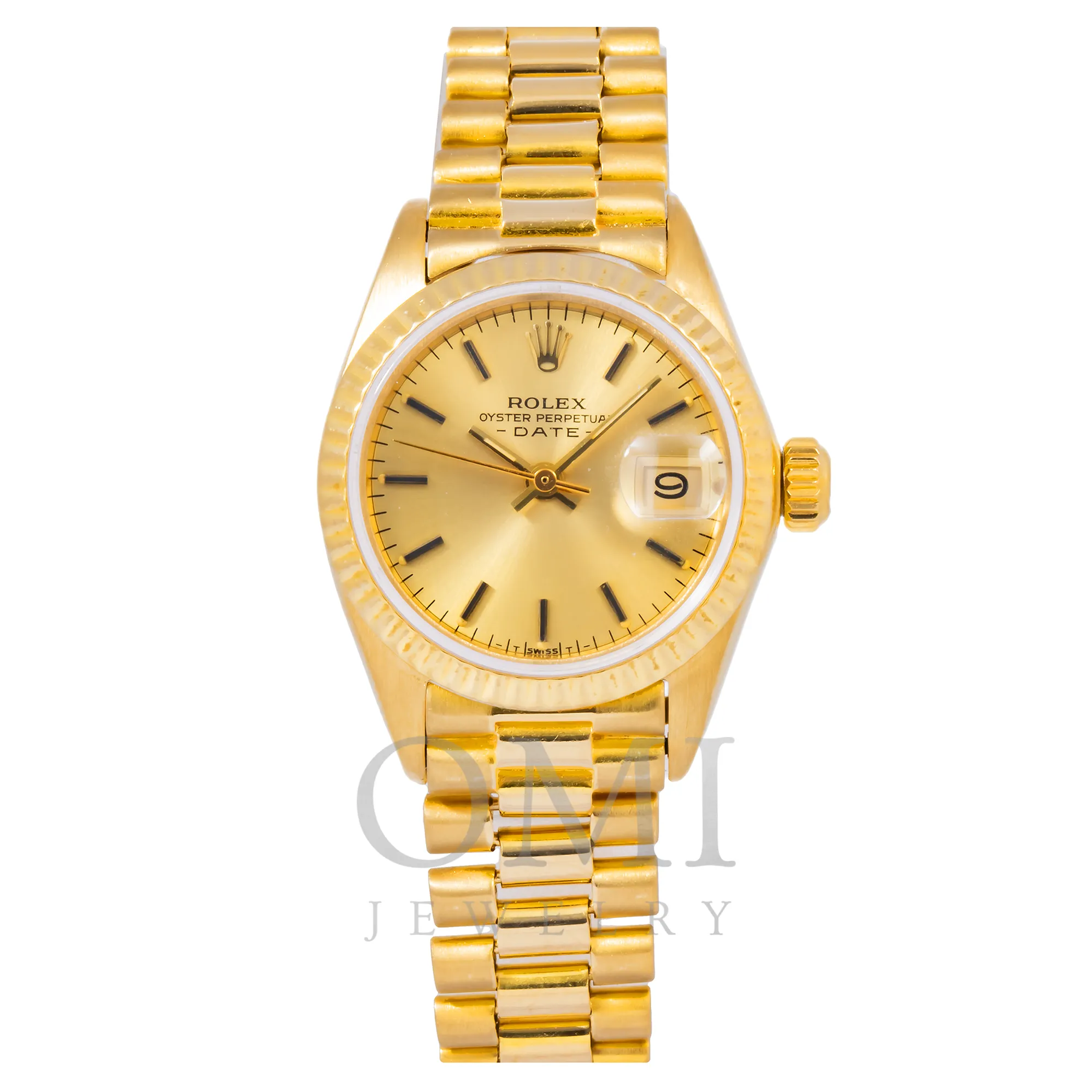 ROLEX LADY-DATEJUST 6917 26MM CHAMPAGNE DIAL WITH YELLOW GOLD PRESIDENT JUBILEE BRACELET