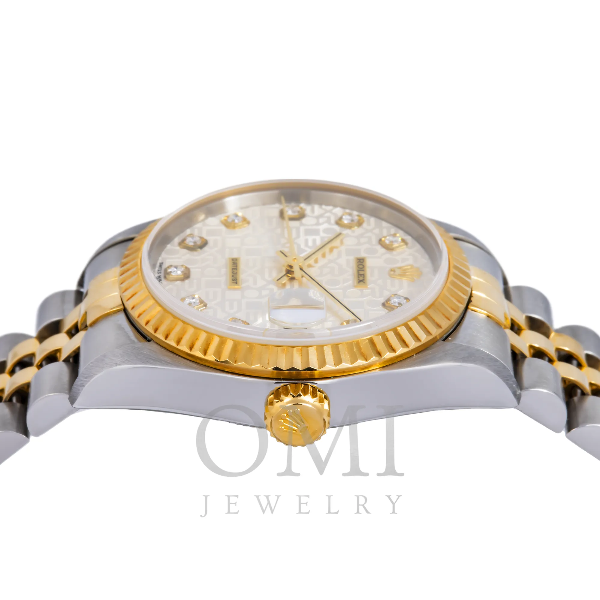 ROLEX LADY-DATEJUST 78273 31MM WHITE DIAMOND DIAL WITH TWO TONE JUBILEE BRACELET.