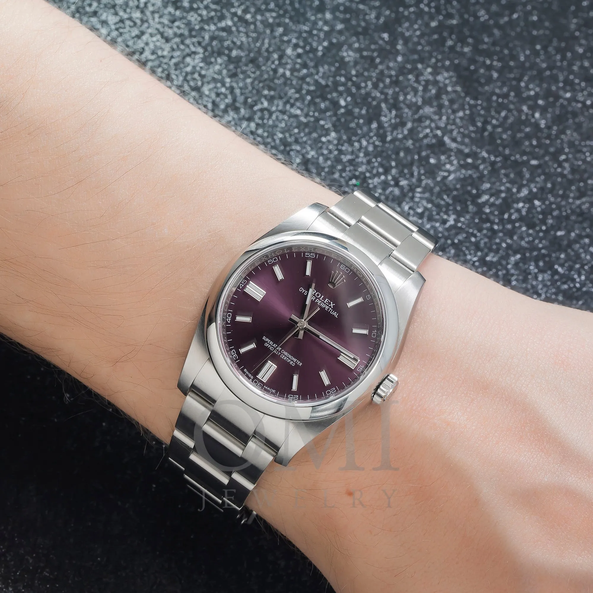 Rolex Oyster Perpetual 116000 36MM Red Grape Dial With Stainless Steel Oyster Bracelet