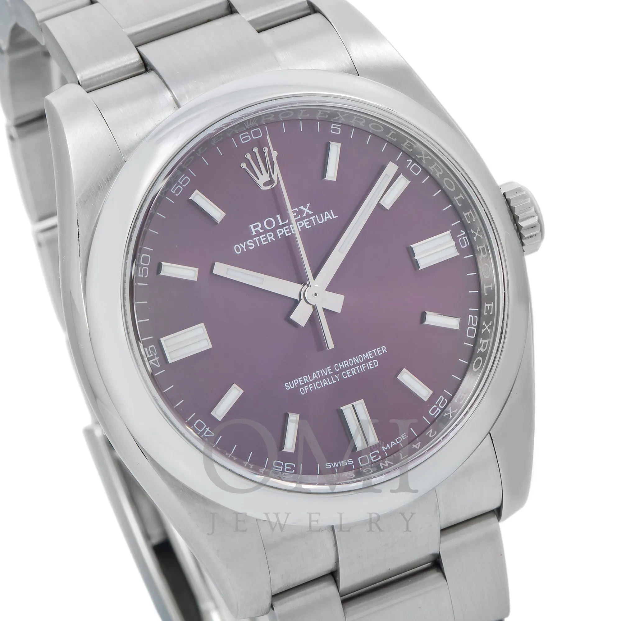 Rolex Oyster Perpetual 116000 36MM Red Grape Dial With Stainless Steel Oyster Bracelet