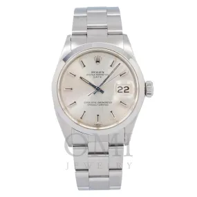 Rolex Oyster Perpetual Date 1500 34MM Silver Dial With Stainless Steel Oyster Bracelet