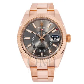 ROLEX OYSTER PERPETUAL SKY-DWELLER 336935 42MM DARK SLATE INDEX DIAL WITH ROSE GOLD OYSTER BRACELET