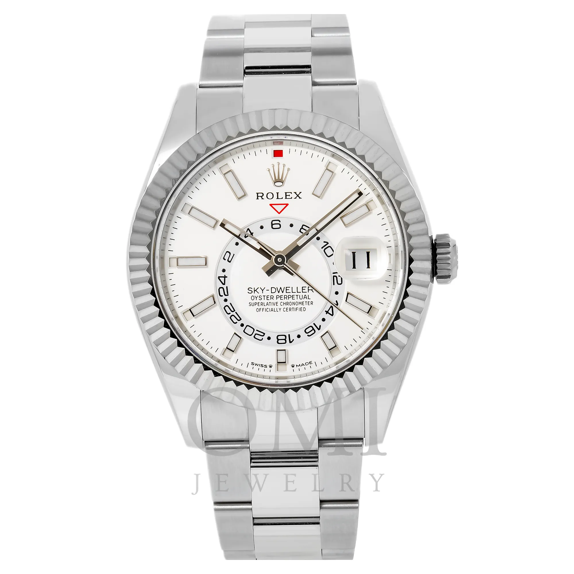 Rolex Oyster Perpetual Sky-Dweller  Automatic Chronometer 336934 42MM White Dial With Stainless Steel Jubilee Bracelet