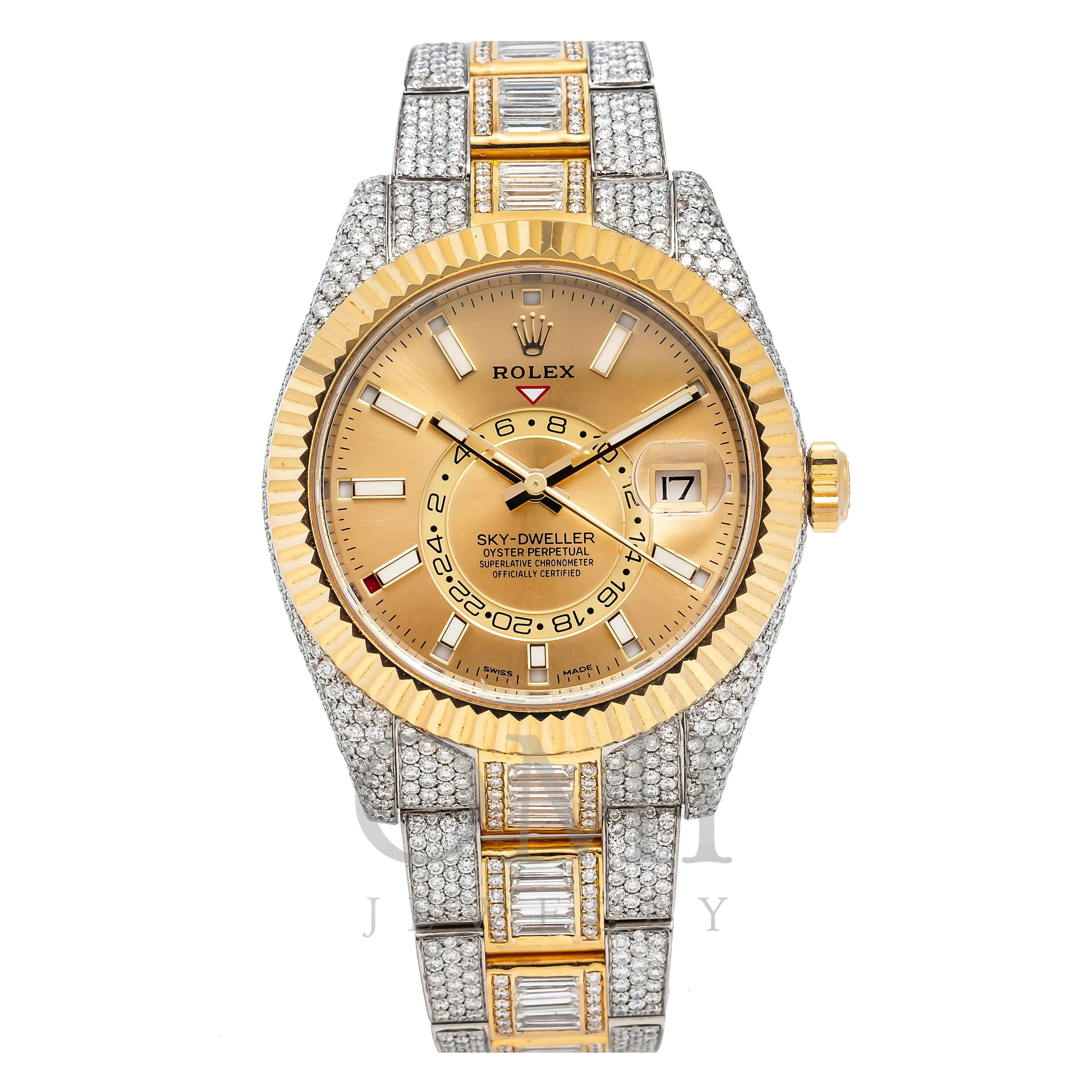 Rolex Sky-Dweller 326933 42MM Champagne Dial With 25.87 CT Diamonds