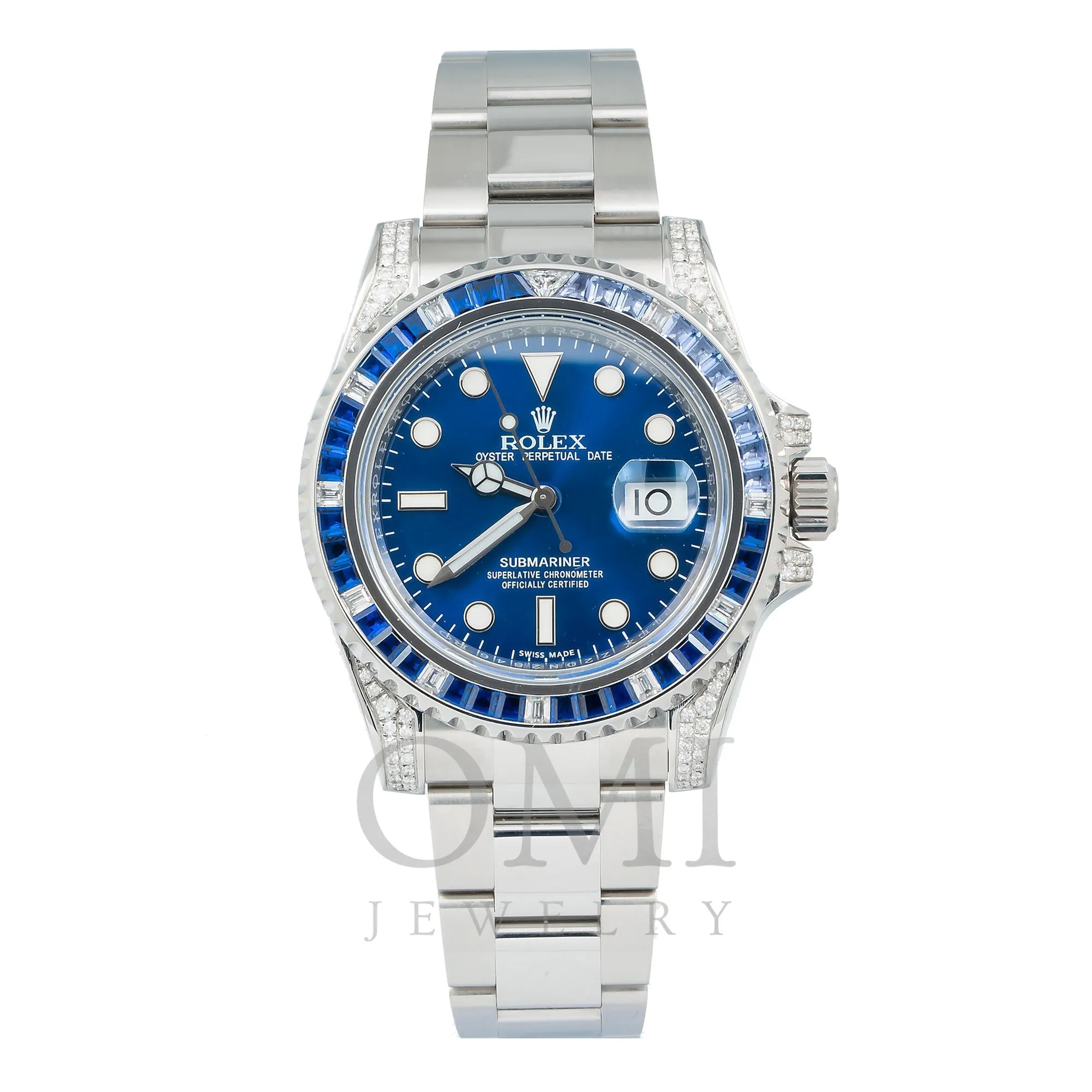 Rolex Submariner Date 116610LN 40MM Blue Dial With Diamond Lugs And Bezel