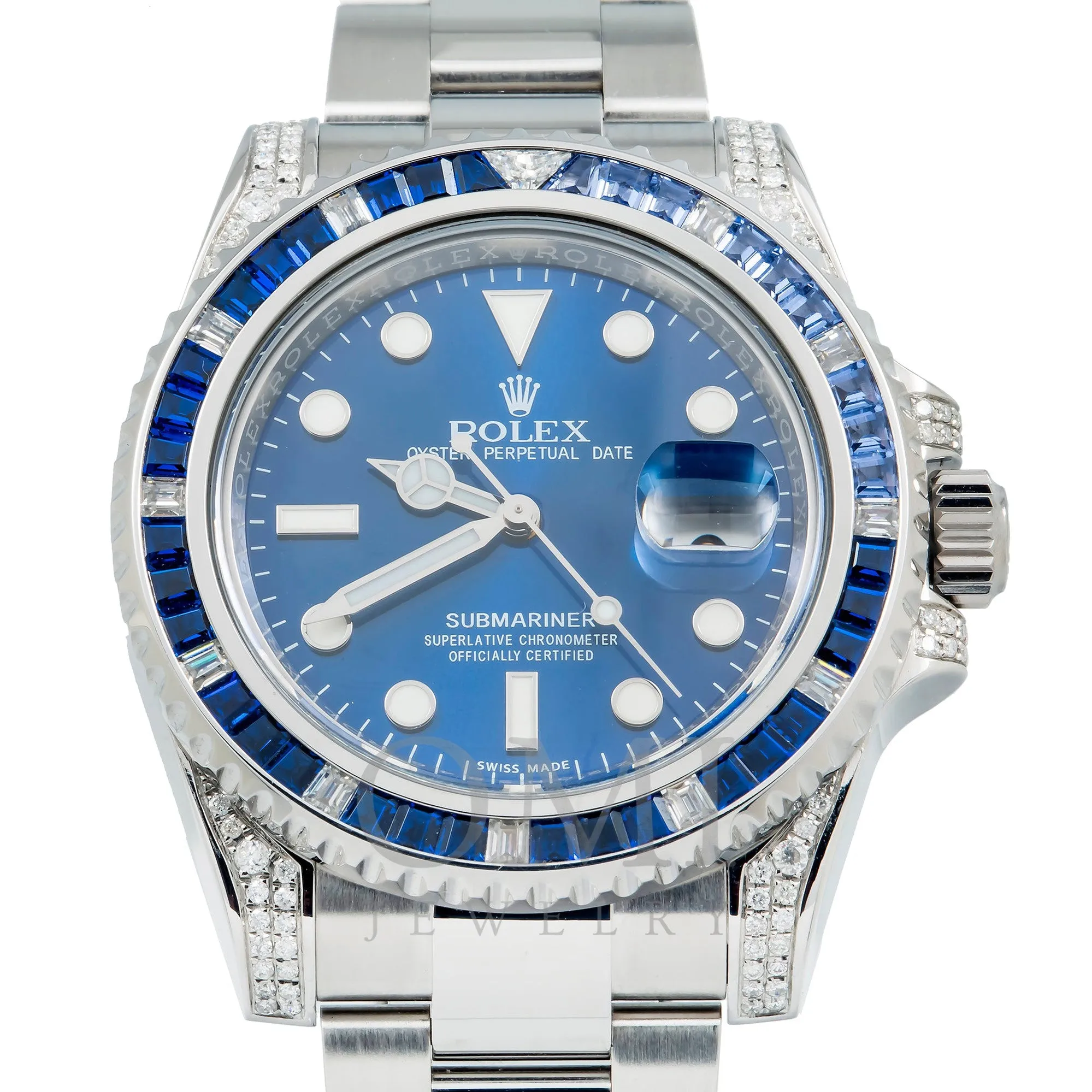 Rolex Submariner Date 116610LN 40MM Blue Dial With Diamond Lugs And Bezel