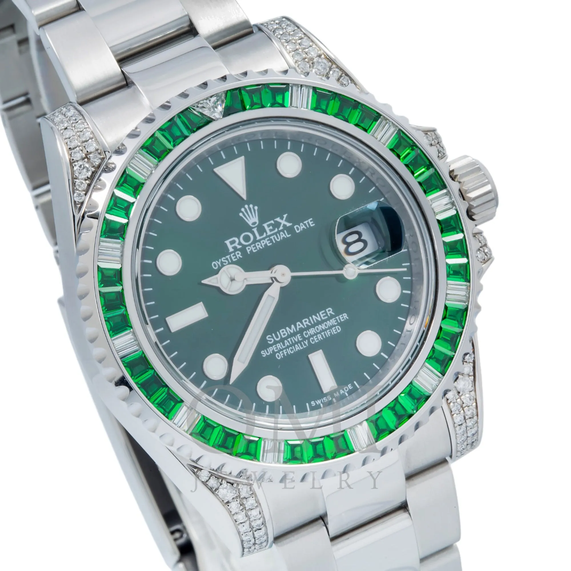 Rolex Submariner Date 116610LN 40MM Green Dial With Diamond Lugs And Bezel