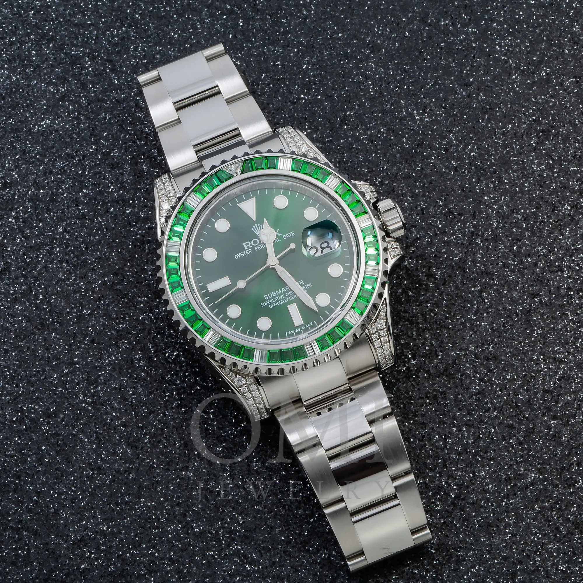 Rolex Submariner Date 116610LN 40MM Green Dial With Diamond Lugs And Bezel