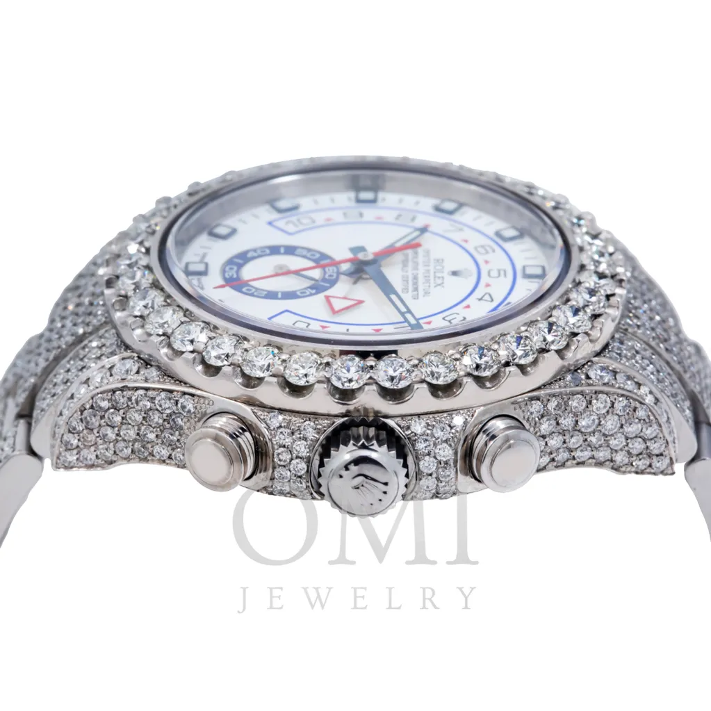 Rolex Yacht-Master II 116680 44MM White Dial And Diamond Bezel With Diamond Bracelet