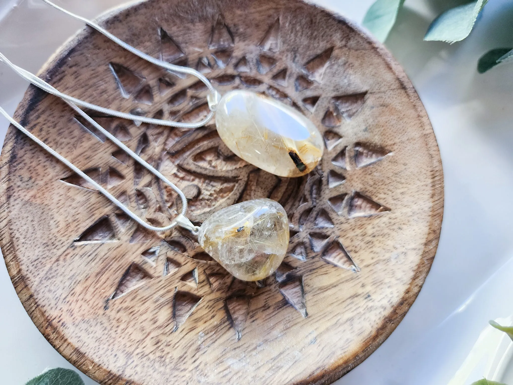 Rutilated Quartz Tumble Necklace