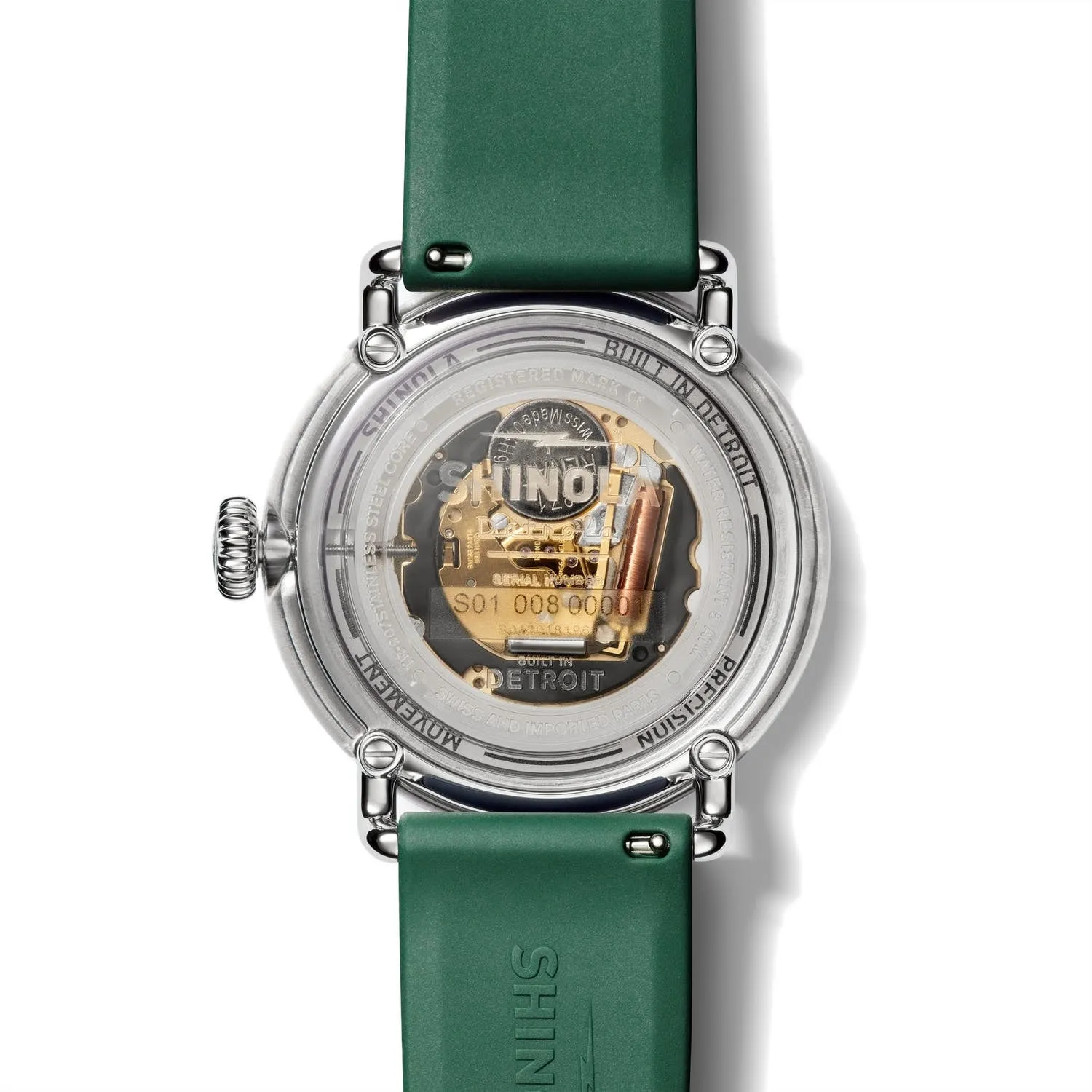 Shinola 43MM Detrola Spartan Green Watch S0120183163 Michigan State