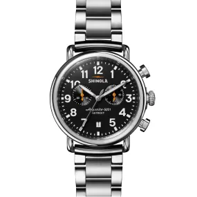 Shinola Runwell 41MM Two-eye Chrono Black Dial Watch S0120266187