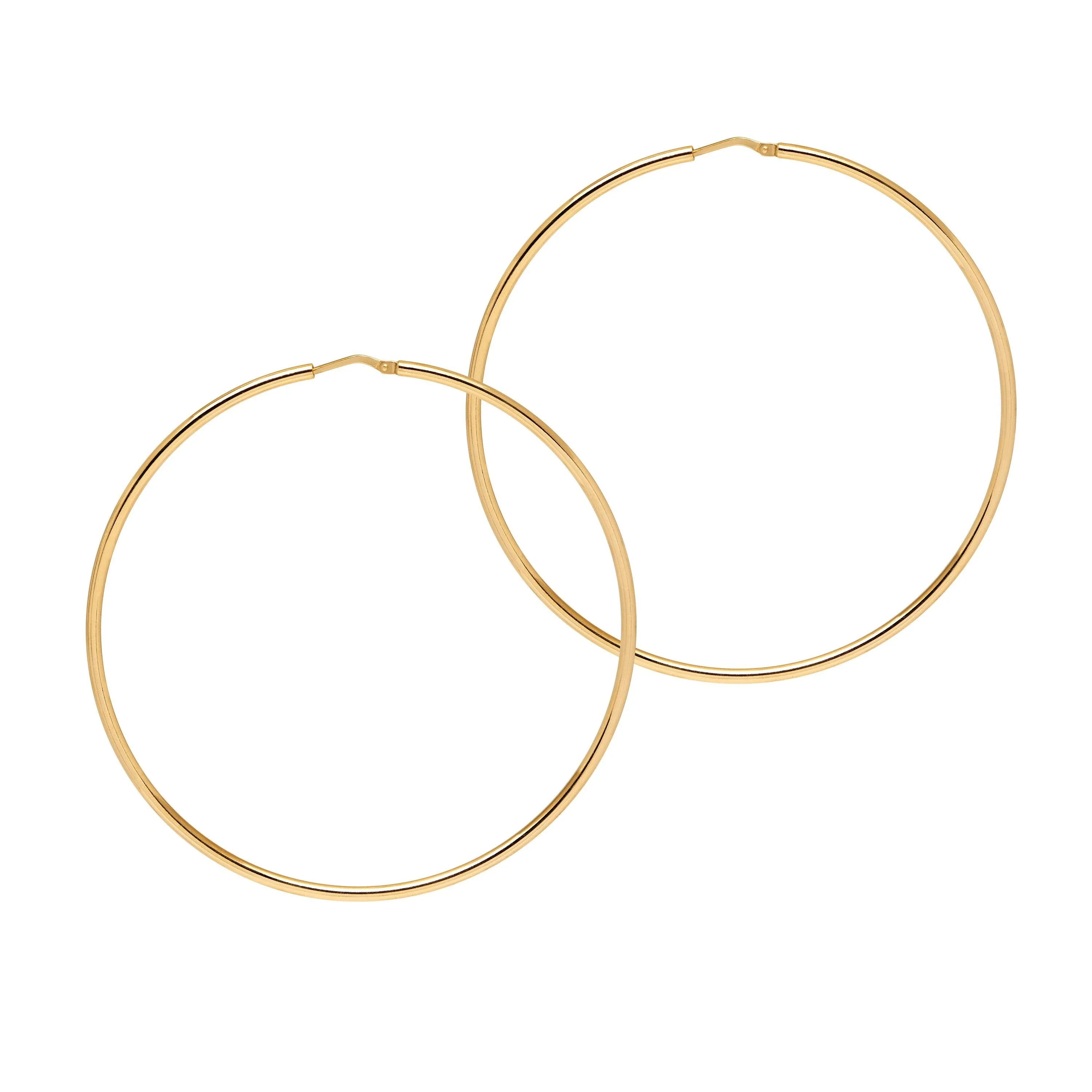 Skinny, Classic, Shiny, Chica Latina Hoop Earrings - Gold