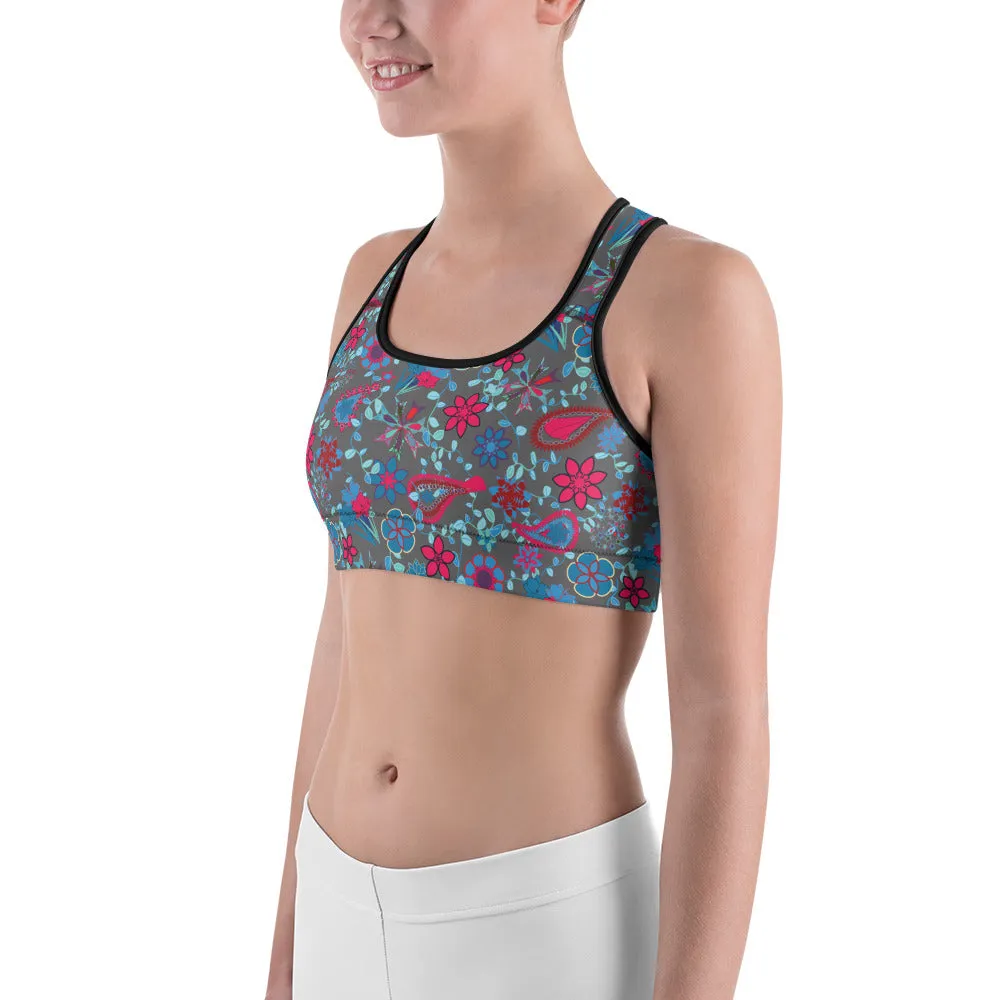 Spring Paisley Sports bra