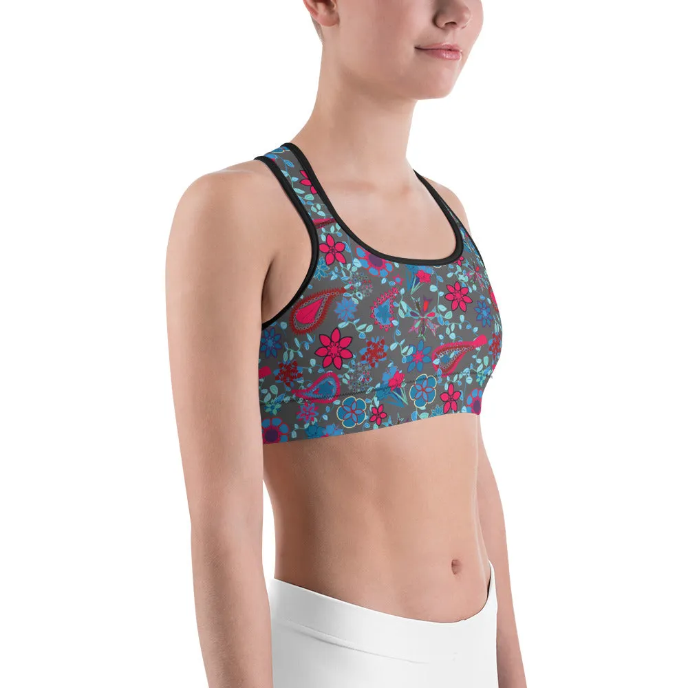 Spring Paisley Sports bra