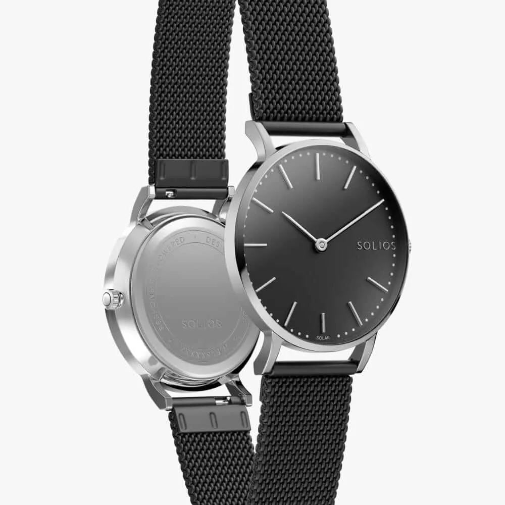 The Solar Classic | Black Dial - Silver Case