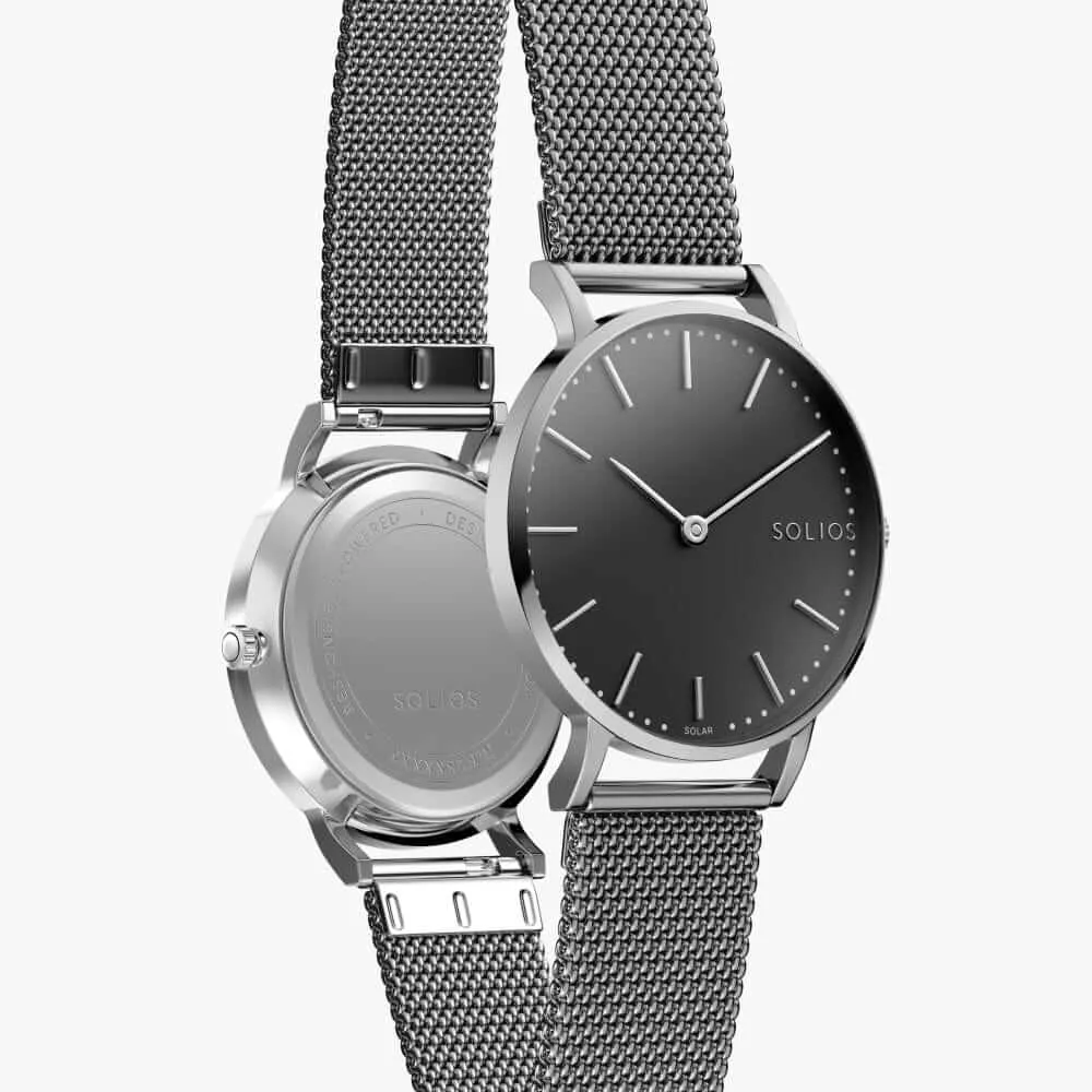 The Solar Classic | Black Dial - Silver Case