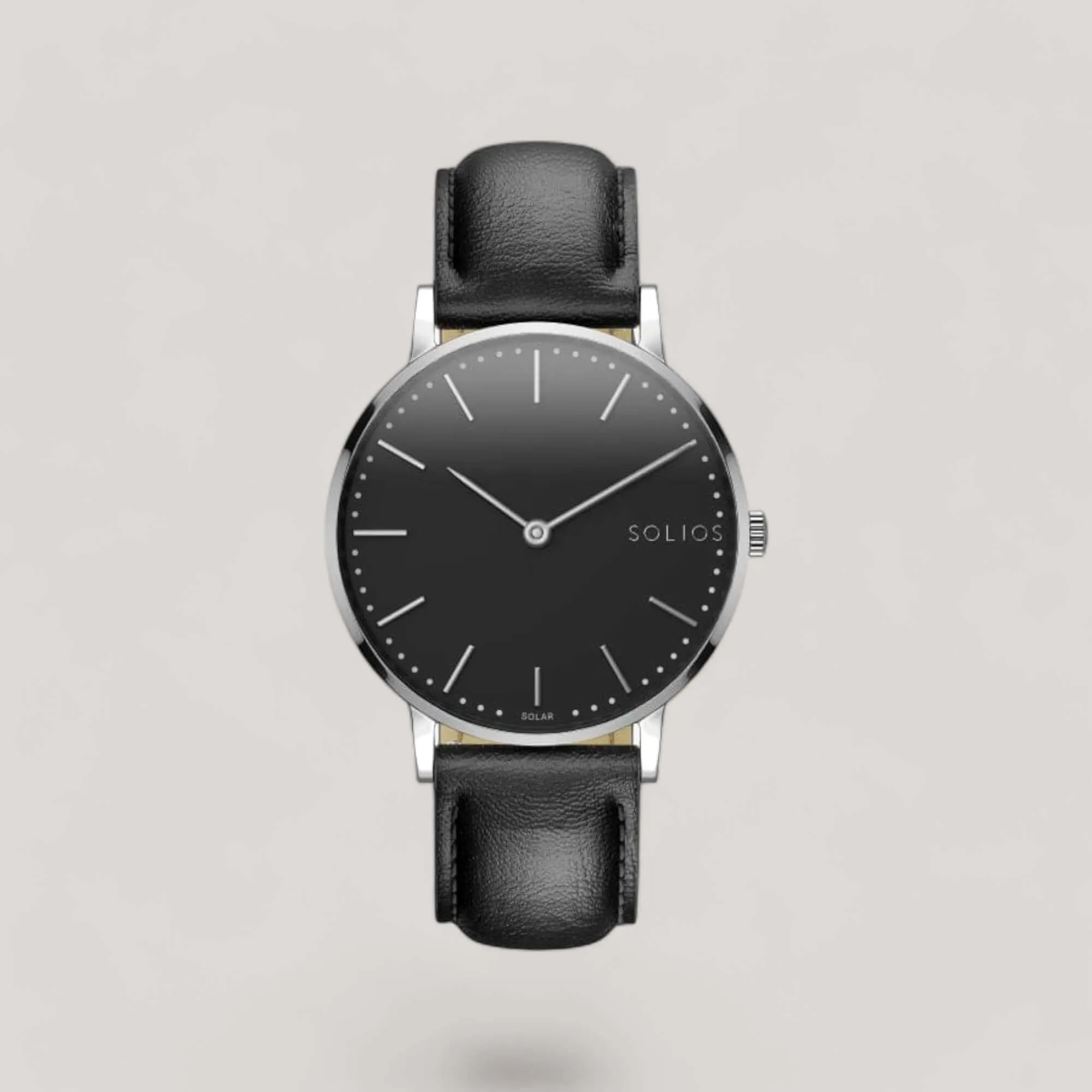 The Solar Classic | Black Dial - Silver Case