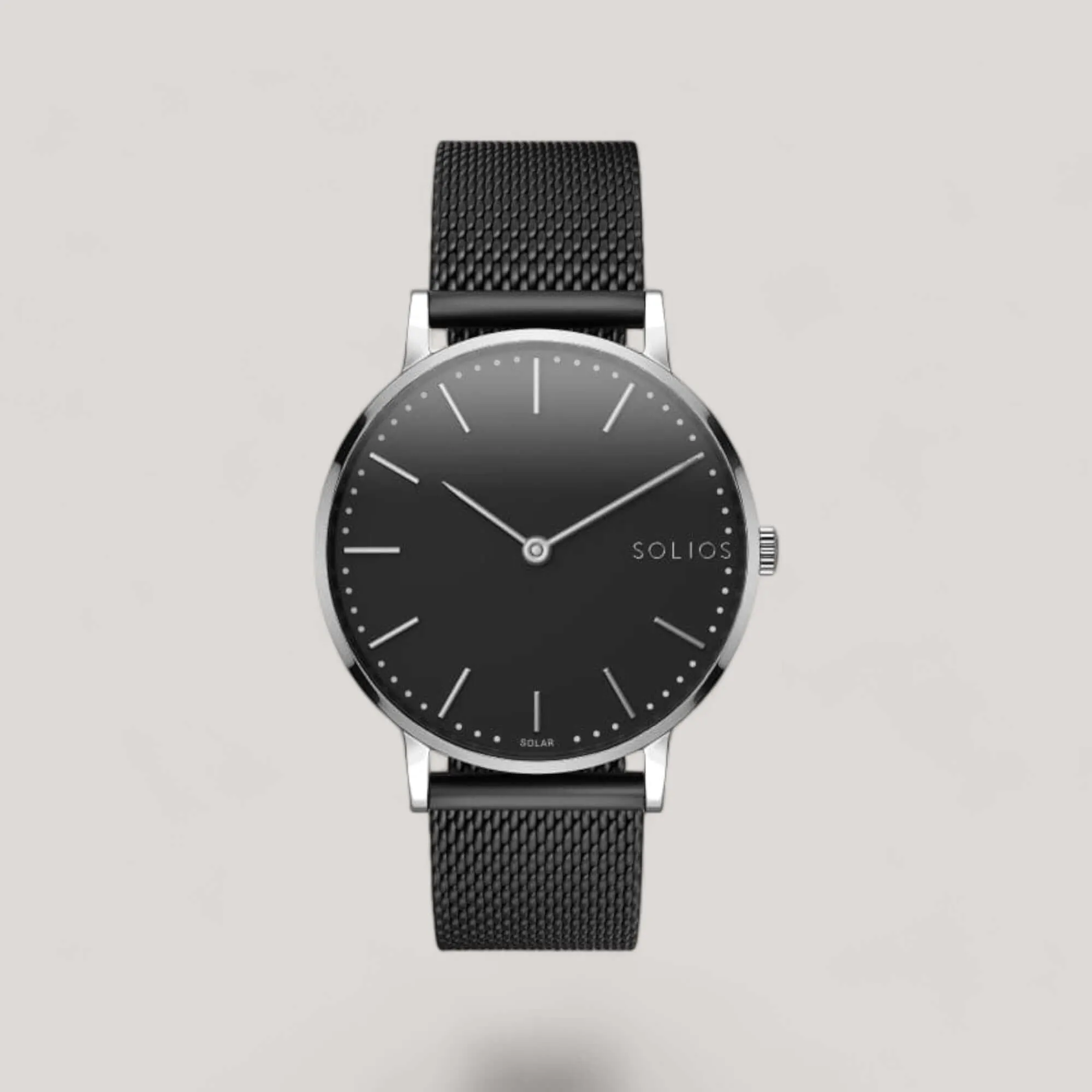 The Solar Classic | Black Dial - Silver Case