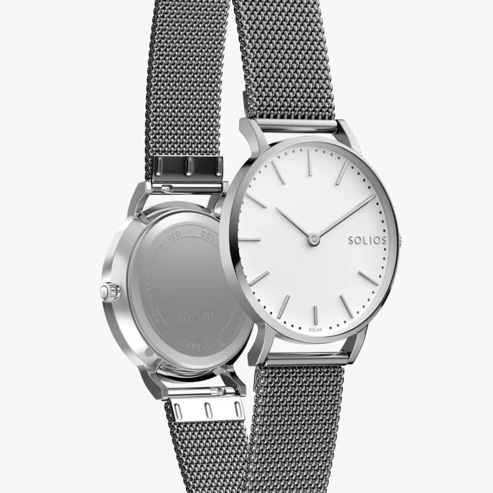 The Solar Classic | White Dial - Silver Case