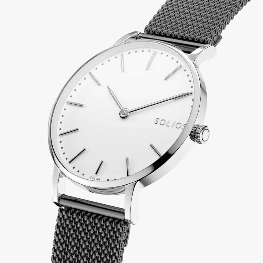 The Solar Classic | White Dial - Silver Case