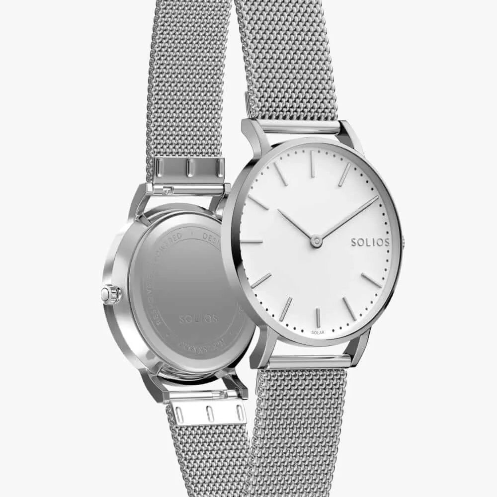 The Solar Classic | White Dial - Silver Case