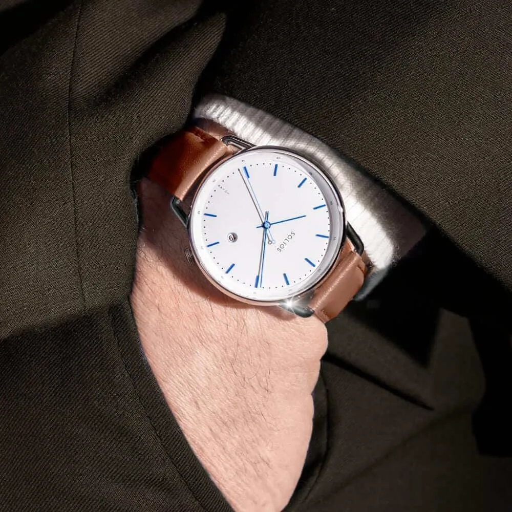 The Solar Curve | White Dial - Silver Case