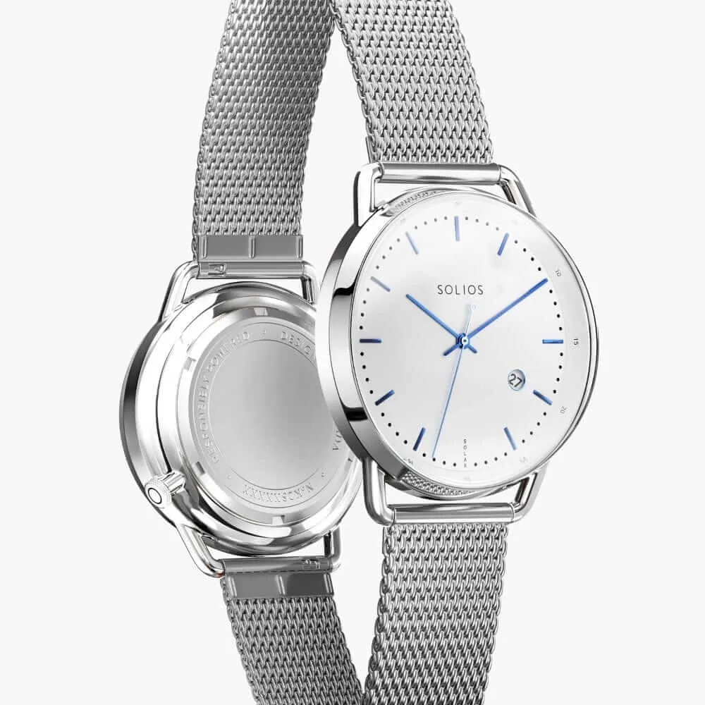 The Solar Curve | White Dial - Silver Case