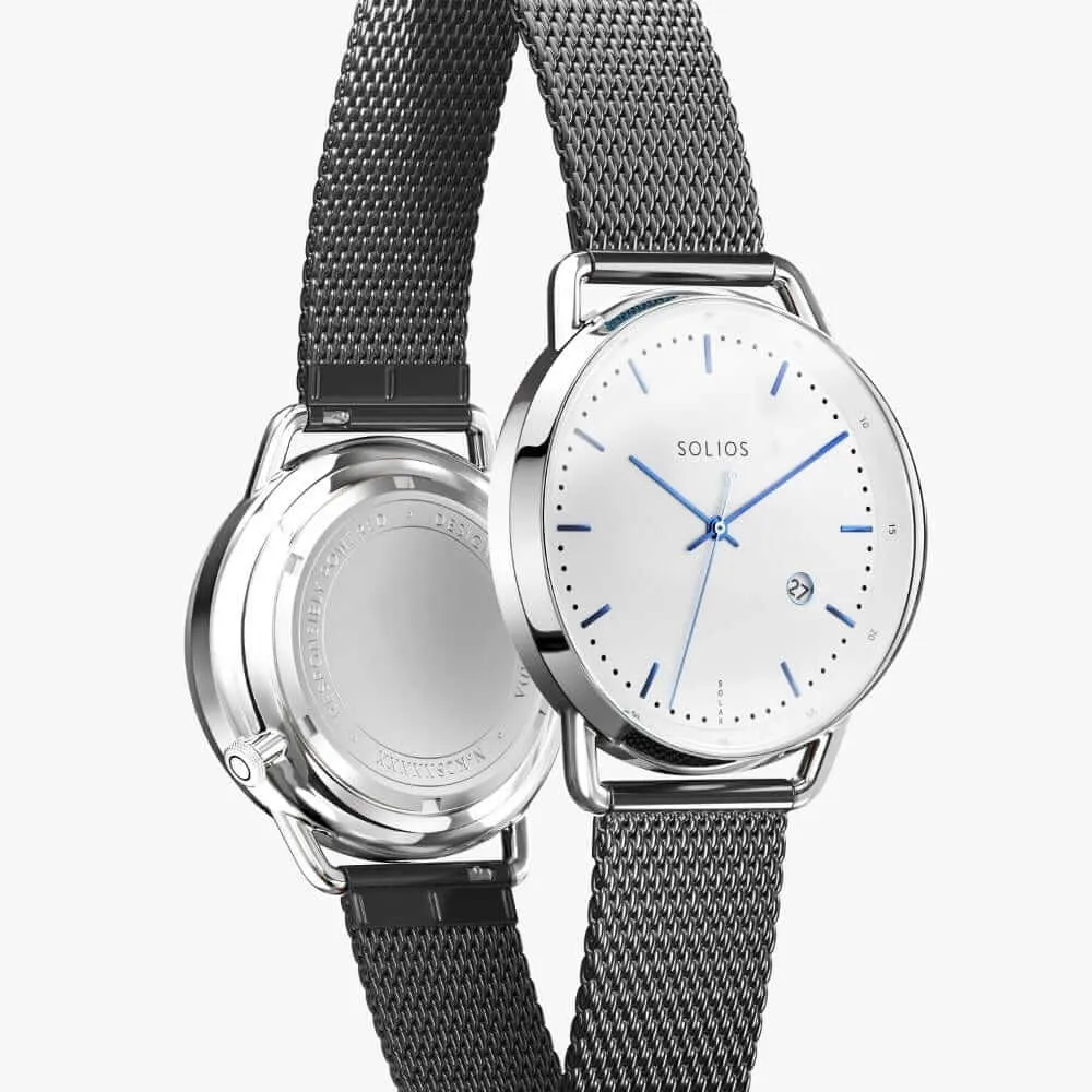 The Solar Curve | White Dial - Silver Case