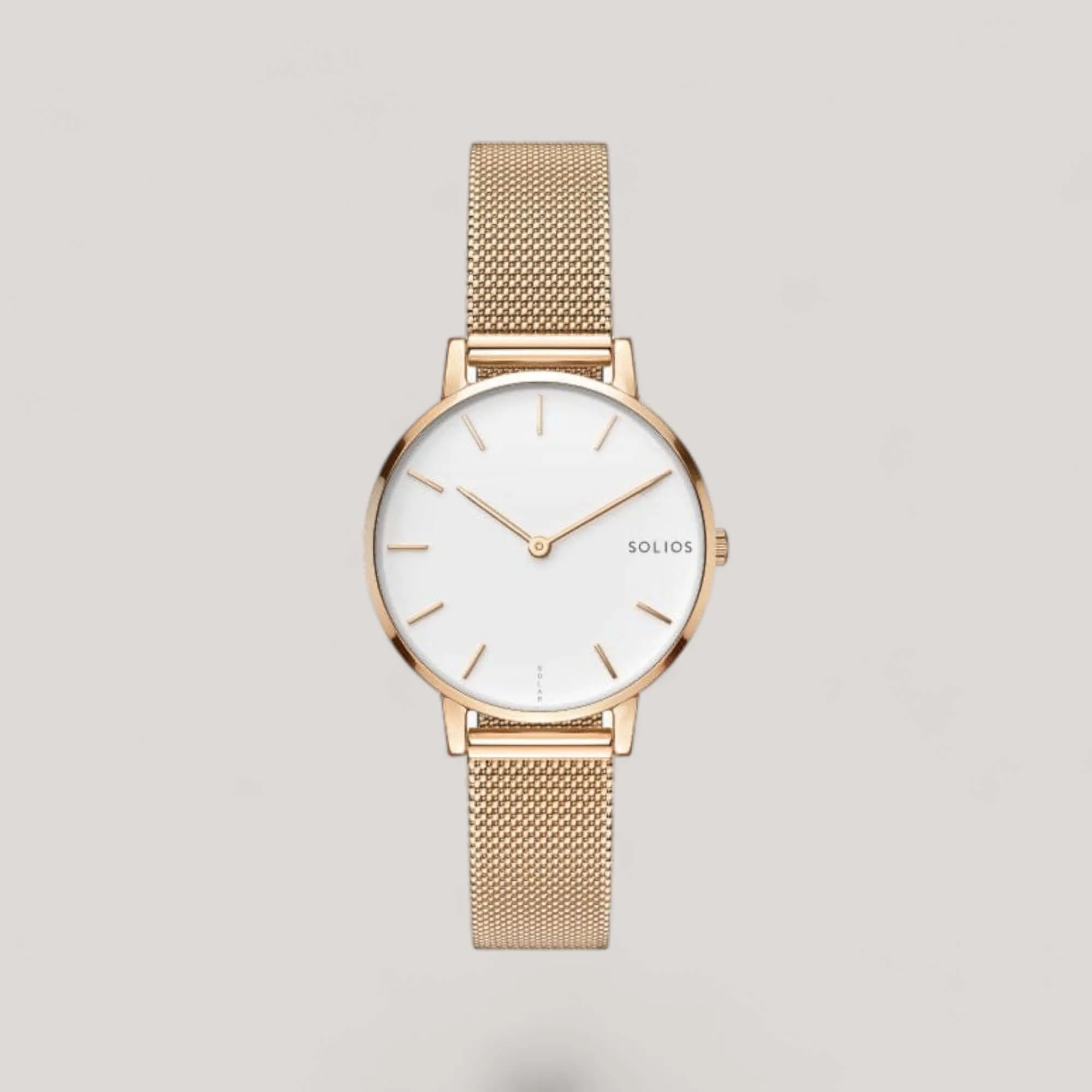 The Solar Mini | White Dial - Rose Gold Case