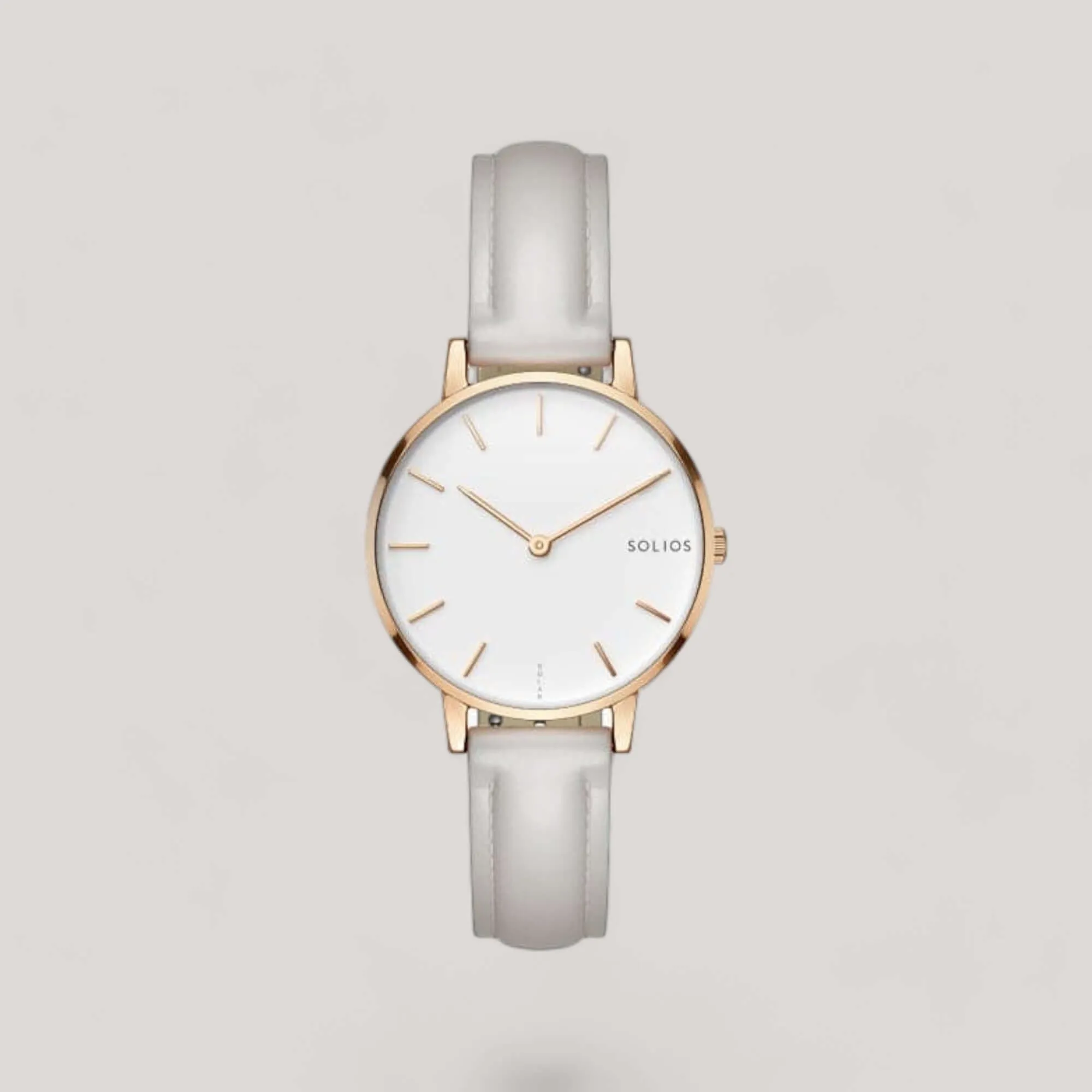 The Solar Mini | White Dial - Rose Gold Case