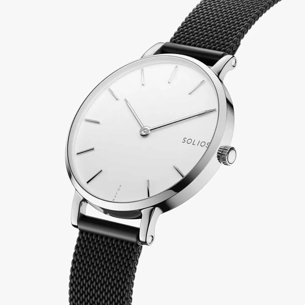 The Solar Mini | White Dial - Silver Case