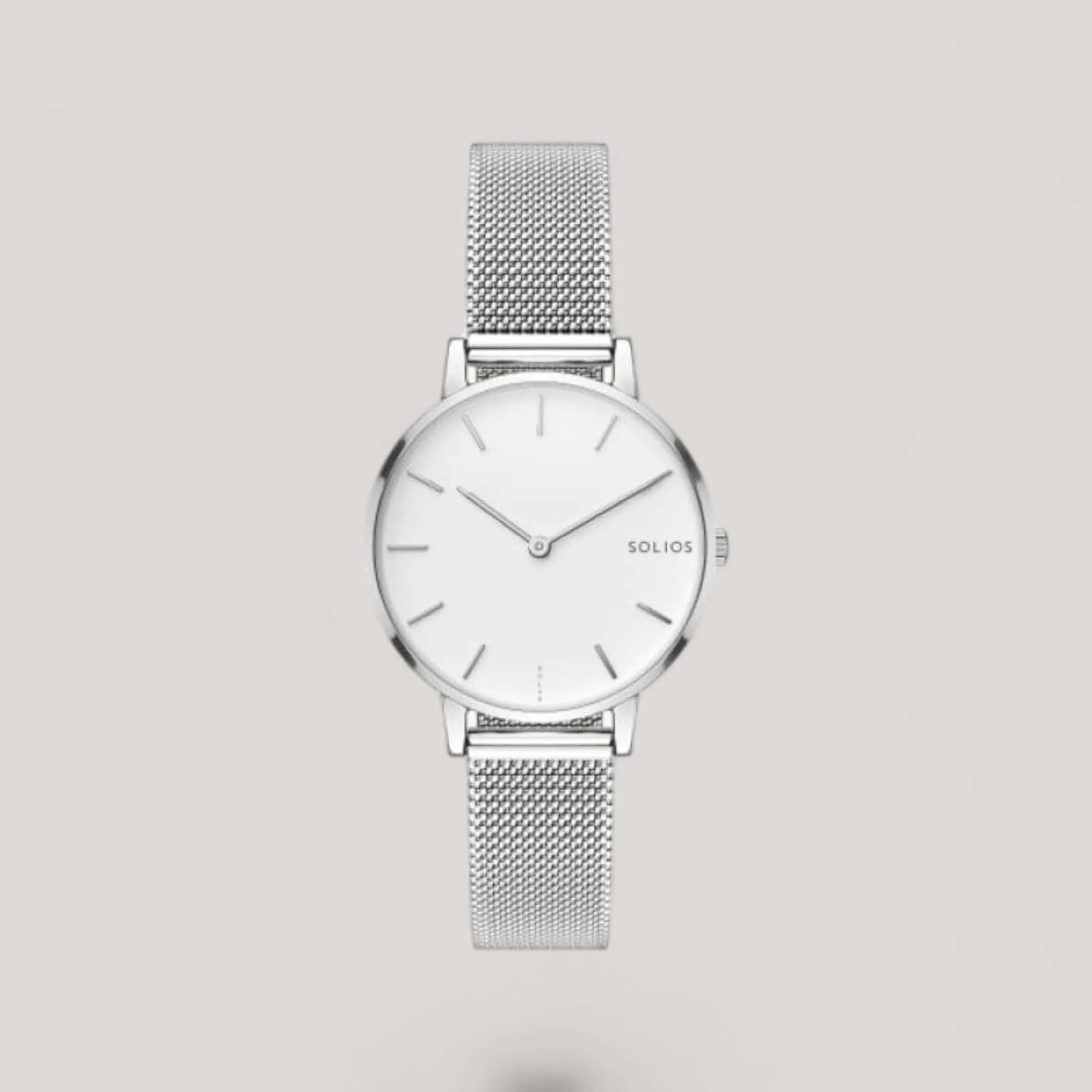 The Solar Mini | White Dial - Silver Case