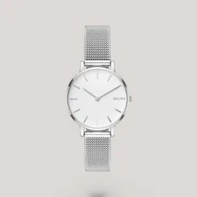 The Solar Mini | White Dial - Silver Case