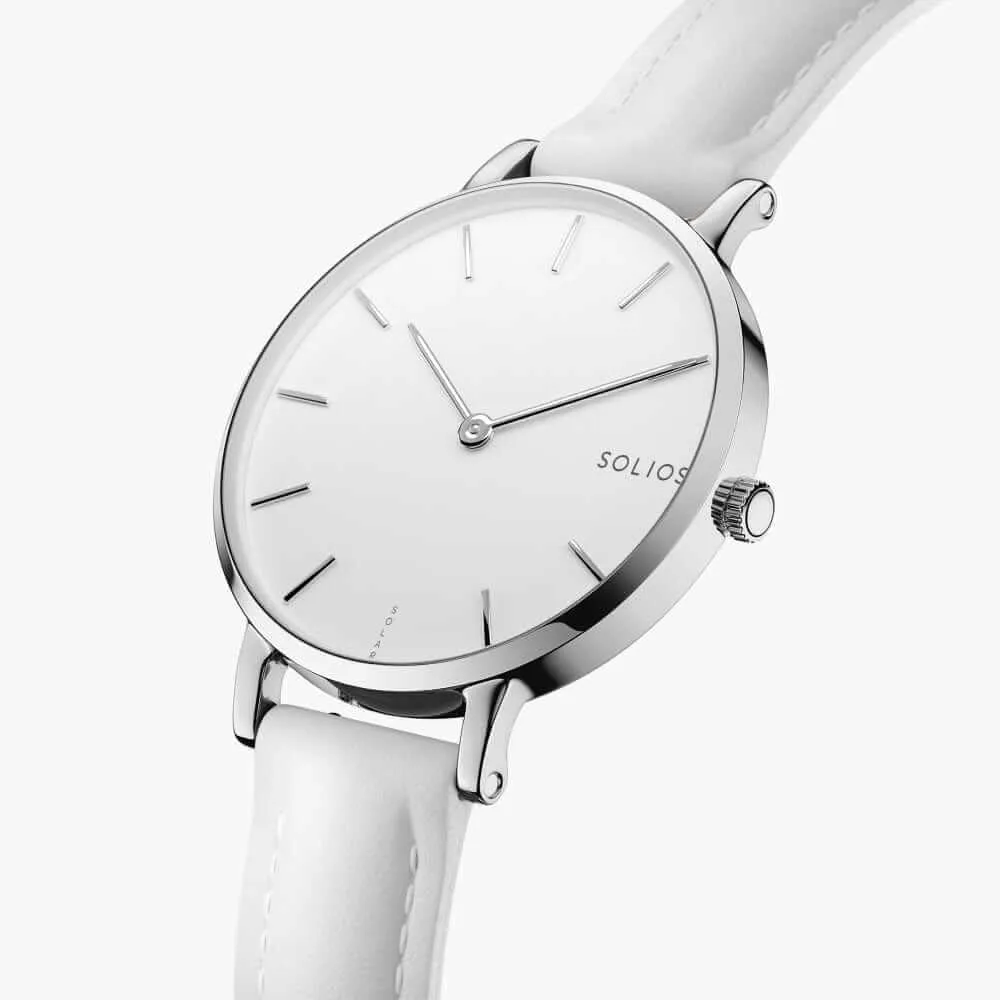 The Solar Mini | White Dial - Silver Case