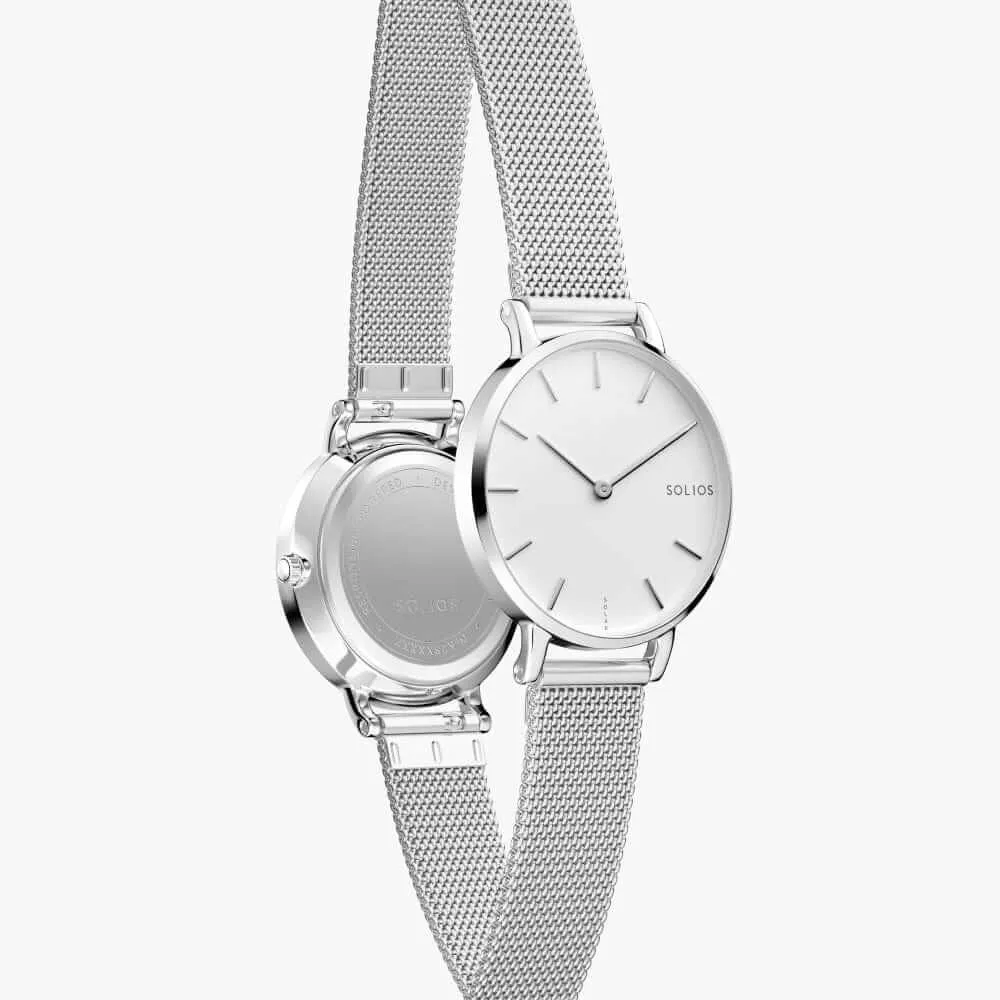 The Solar Mini | White Dial - Silver Case