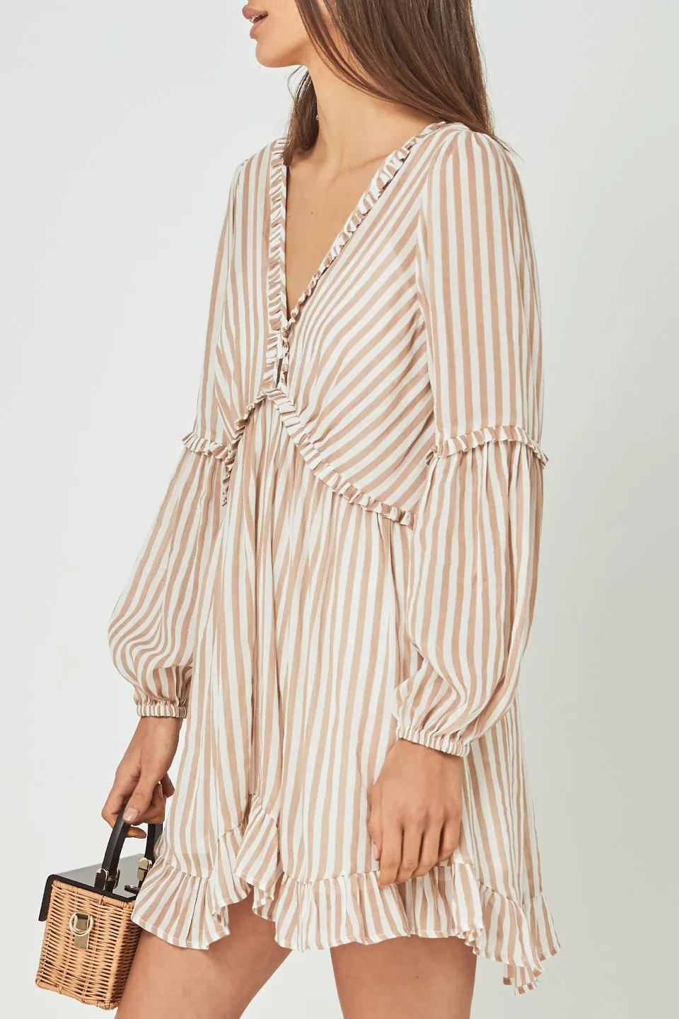 Tour Helena Almond Stripe Mini Dress