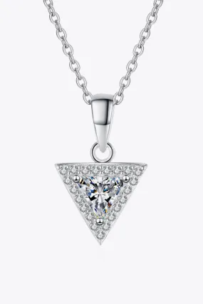 Triangle Moissanite Pendant Necklace 925 Sterling Silver