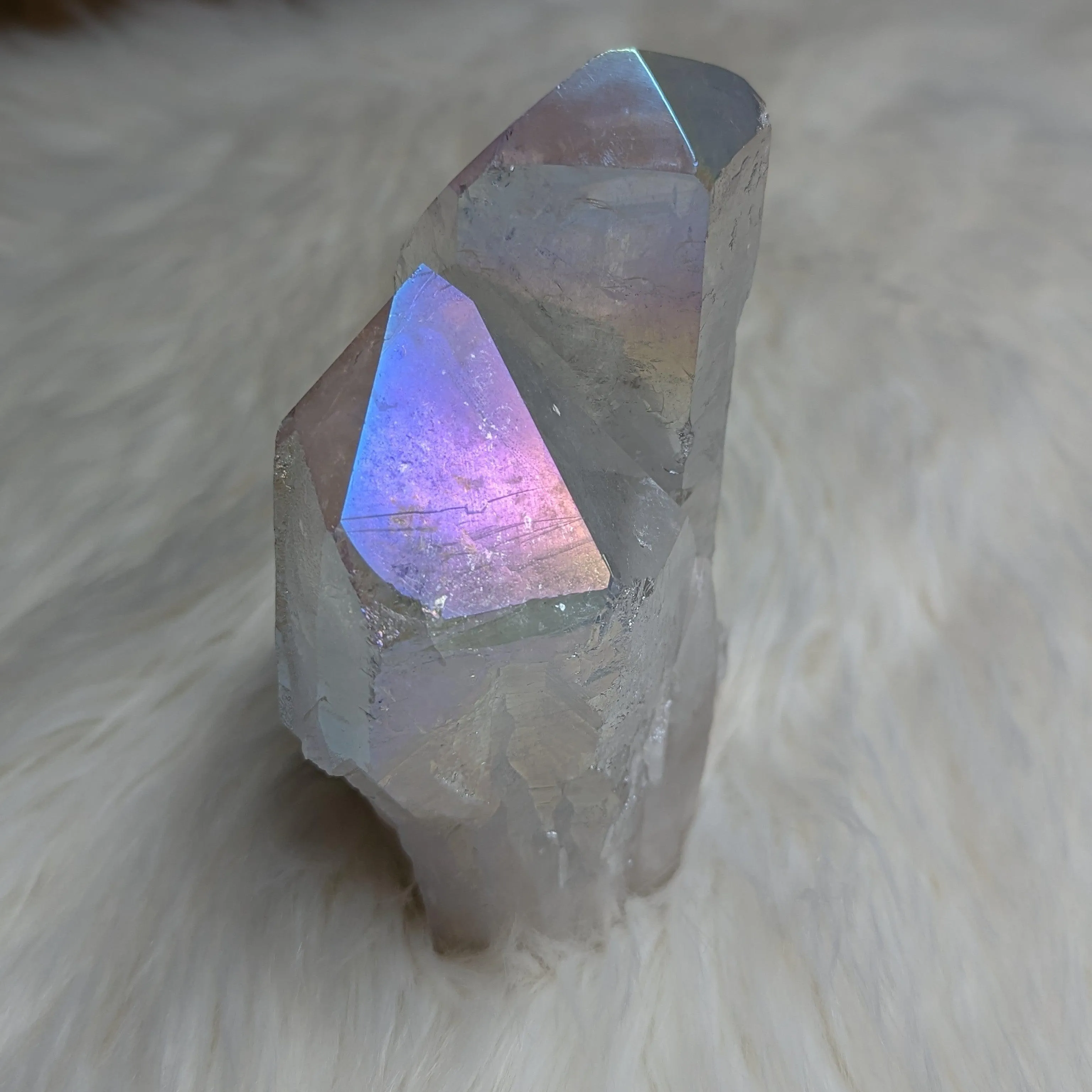 Unicorn Energy ~Pastel Rainbow Glow ANGEL AURA QUARTZ Twin Point