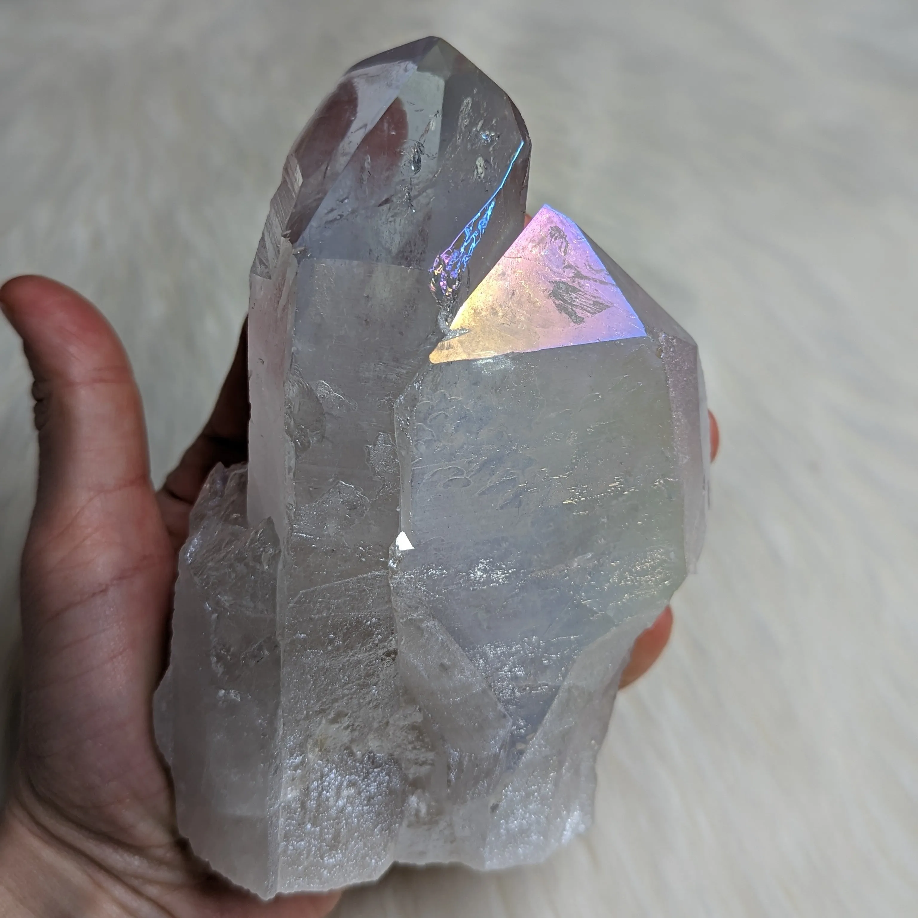 Unicorn Energy ~Pastel Rainbow Glow ANGEL AURA QUARTZ Twin Point